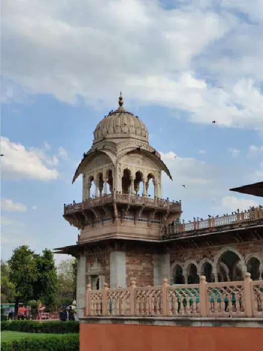 A domed chhatri against cloud