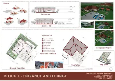 Sheet 12 — Block 1 — Entrance and Lounge