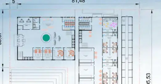 Ground floor plan of the proposed transit lounge